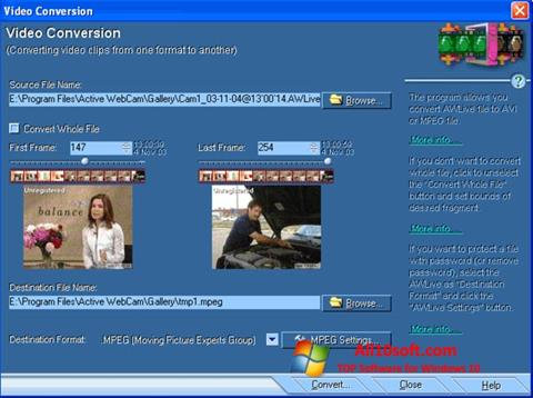 Снимка на екрана Active WebCam за Windows 10