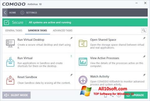 Снимка на екрана Comodo Antivirus за Windows 10