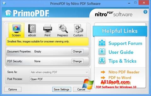 Снимка на екрана PrimoPDF за Windows 10