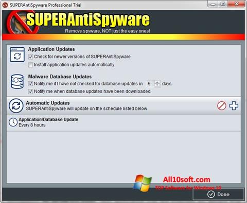 Снимка на екрана SUPERAntiSpyware за Windows 10