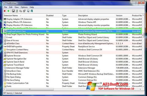 Снимка на екрана ShellExView за Windows 10