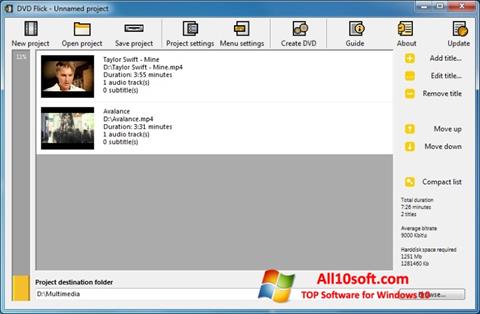 Снимка на екрана DVD Flick за Windows 10