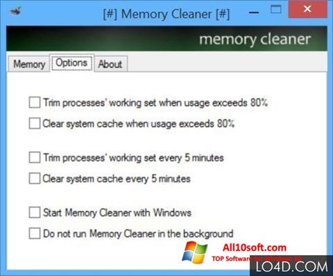 Снимка на екрана Memory Cleaner за Windows 10
