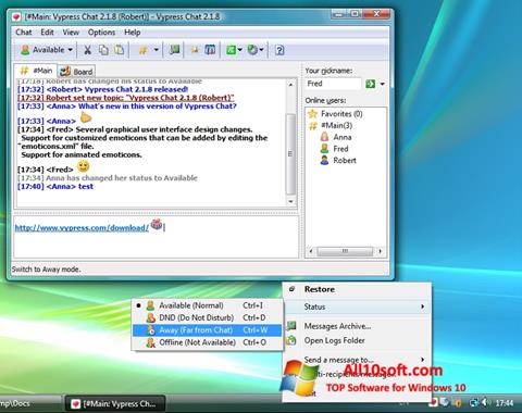 Снимка на екрана Vypress Chat за Windows 10