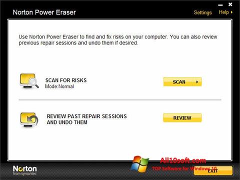 Снимка на екрана Norton Power Eraser за Windows 10