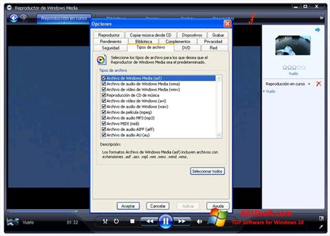Снимка на екрана Windows Media Player за Windows 10