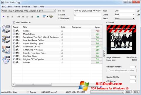 Снимка на екрана Exact Audio Copy за Windows 10