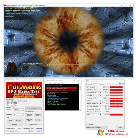 Снимка на екрана FurMark за Windows 10