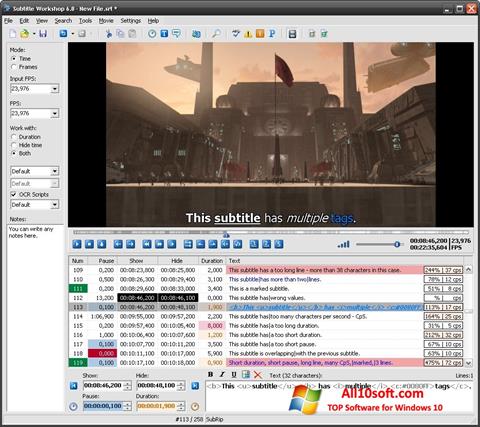 Снимка на екрана Subtitle Workshop за Windows 10