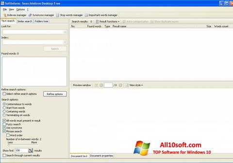 Снимка на екрана SearchInform за Windows 10