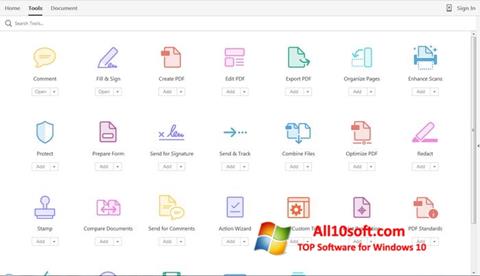 Снимка на екрана Adobe Acrobat Pro за Windows 10