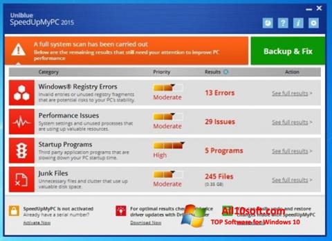 Снимка на екрана SpeedUpMyPC за Windows 10