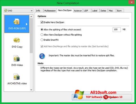 Снимка на екрана Nero Image Drive за Windows 10