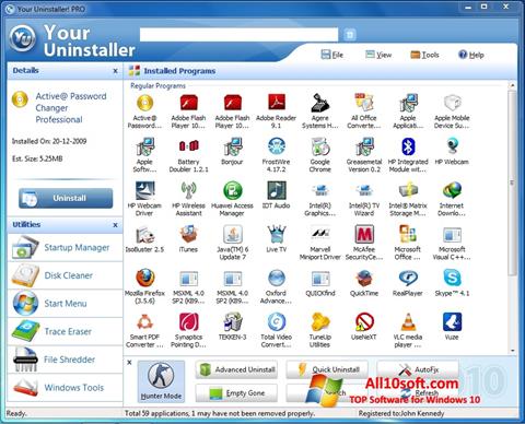 Снимка на екрана Your Uninstaller за Windows 10