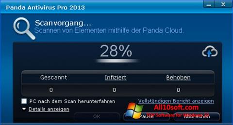Снимка на екрана Panda Antivirus Pro за Windows 10