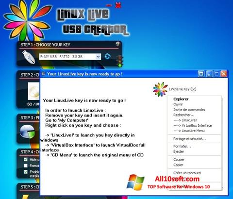 Снимка на екрана LinuxLive USB Creator за Windows 10