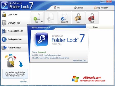 Снимка на екрана Folder Lock за Windows 10