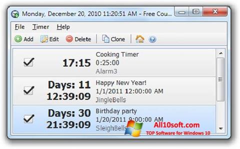 Снимка на екрана Free Countdown Timer за Windows 10