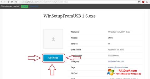 Снимка на екрана WinSetupFromUSB за Windows 10