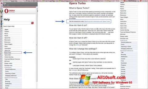 Снимка на екрана Opera Turbo за Windows 10