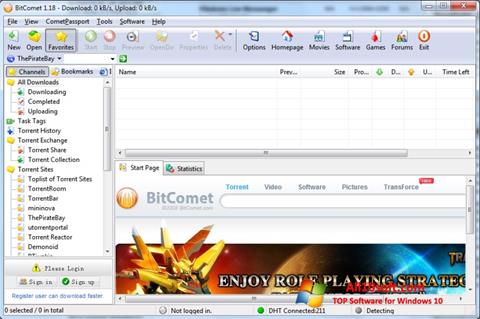 Снимка на екрана BitComet за Windows 10