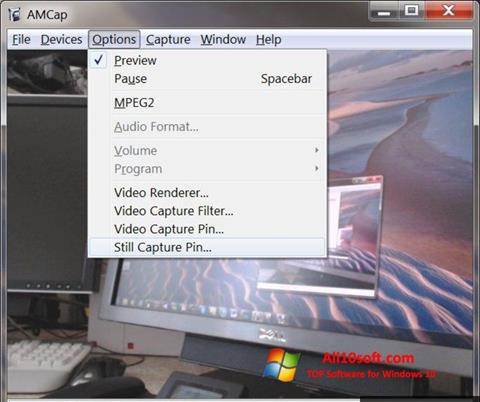 Снимка на екрана AMCap за Windows 10