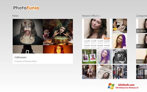 Снимка на екрана PhotoFunia за Windows 10