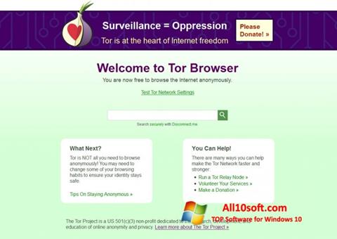 Снимка на екрана Tor за Windows 10