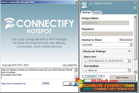 Снимка на екрана Connectify Hotspot за Windows 10