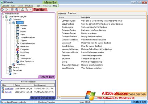 Снимка на екрана InterBase за Windows 10