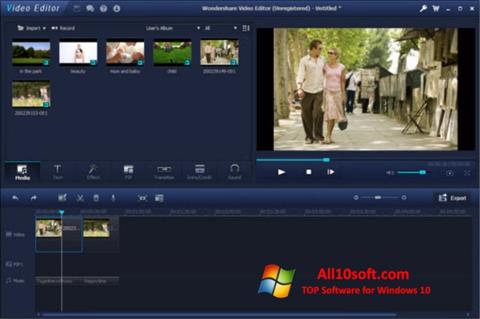 Снимка на екрана Wondershare Video Editor за Windows 10