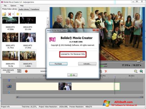 Снимка на екрана Bolide Movie Creator за Windows 10