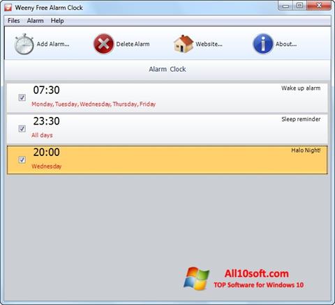 Снимка на екрана Free Alarm Clock за Windows 10