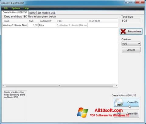 Снимка на екрана XBoot за Windows 10