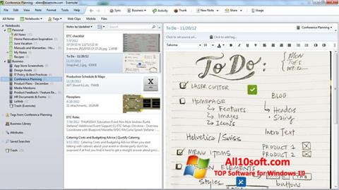 Снимка на екрана Evernote за Windows 10