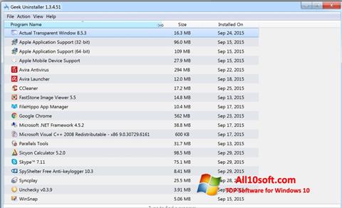 Снимка на екрана Geek Uninstaller за Windows 10