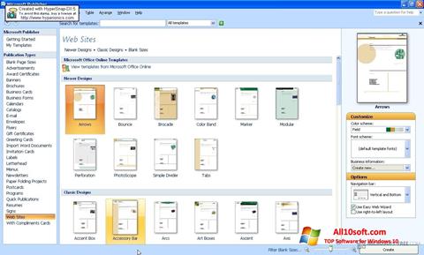 Снимка на екрана Microsoft Publisher за Windows 10