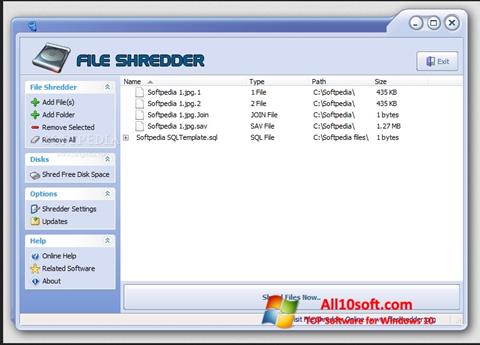 Снимка на екрана File Shredder за Windows 10