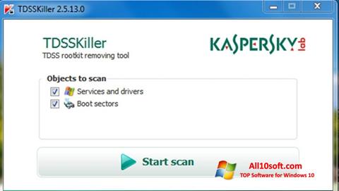 Снимка на екрана Kaspersky TDSSKiller за Windows 10
