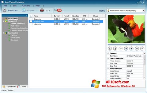 Снимка на екрана Any Video Converter за Windows 10