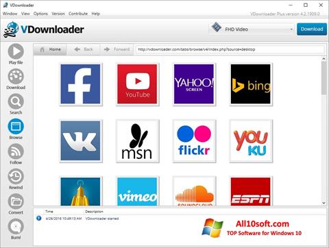 Снимка на екрана VDownloader за Windows 10