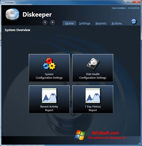 Снимка на екрана Diskeeper за Windows 10