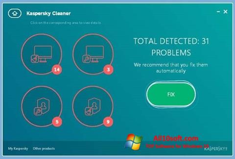 Снимка на екрана Kaspersky Cleaner за Windows 10