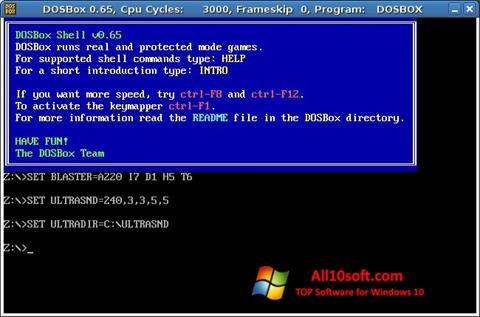 Снимка на екрана DOSBox за Windows 10
