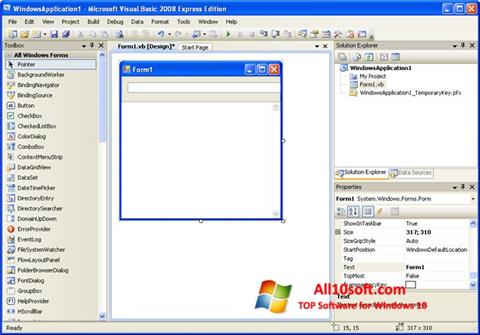 Снимка на екрана Microsoft Visual Basic за Windows 10