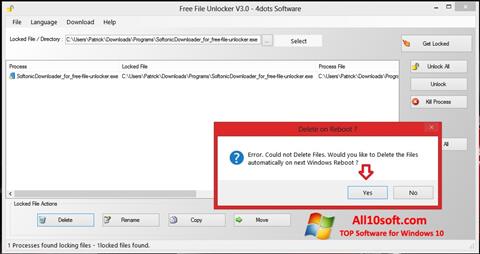 Снимка на екрана Free File Unlocker за Windows 10