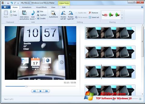 Снимка на екрана Windows Live Movie Maker за Windows 10
