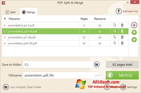 Снимка на екрана PDF Split and Merge за Windows 10