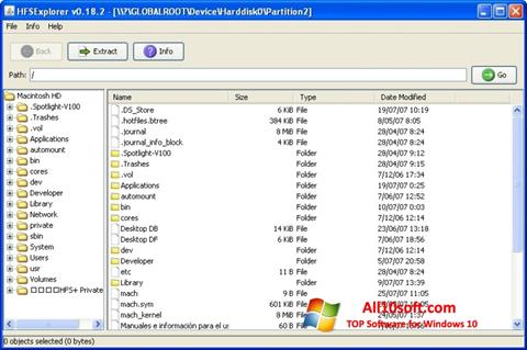 Снимка на екрана HFSExplorer за Windows 10