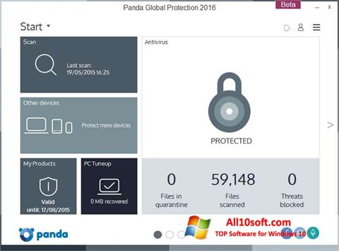 Снимка на екрана Panda Global Protection за Windows 10
